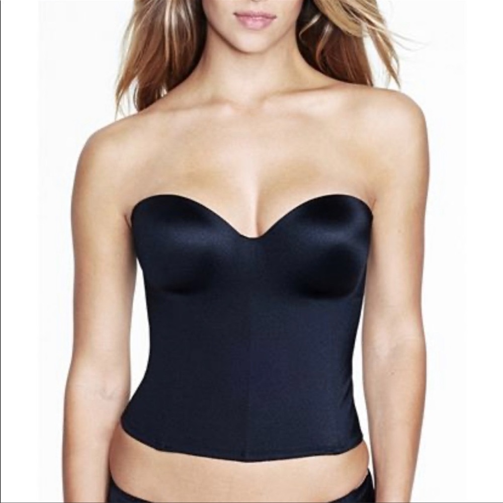 Dominique Ariel Seamless Longline Bra 38DD Strapless Convertible Low Back